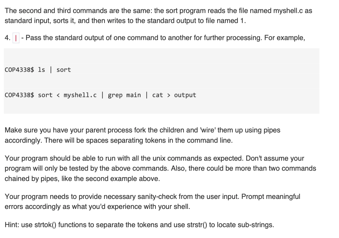 github - riyasontakke shell script assignment problem:... Assignment #3: Unix shell with redirects and pipes | Chegg.com