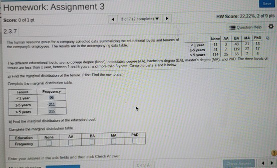 Solved Save Homework: Assignment 3 Score: 0 of 1 pt 3 of 7 | Chegg.com