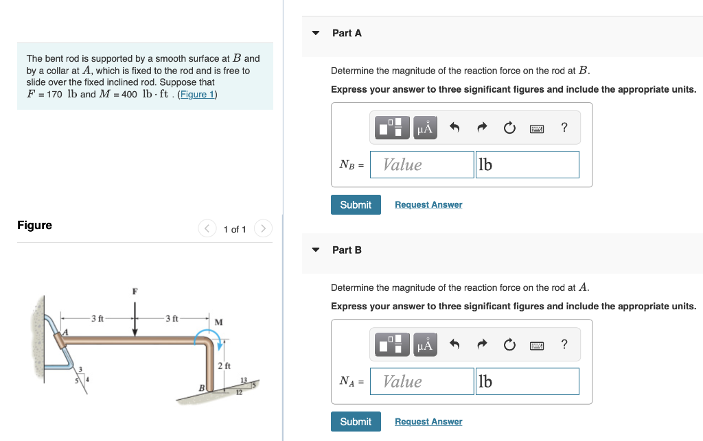 Solved Part A The Bent Rod Is Supported By A Smooth Surface | Chegg.com