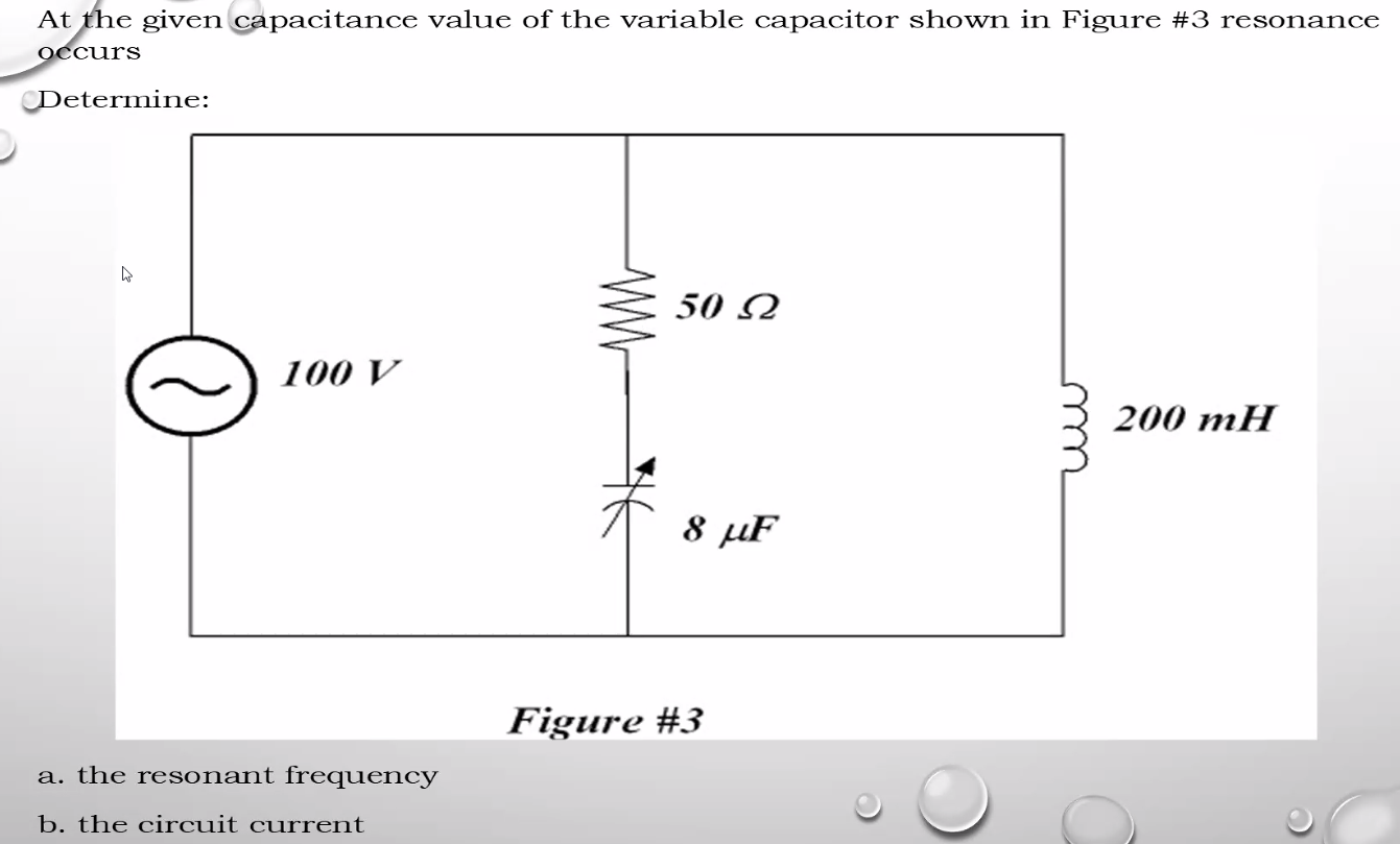 Solved At the given capacitance value of the variable | Chegg.com