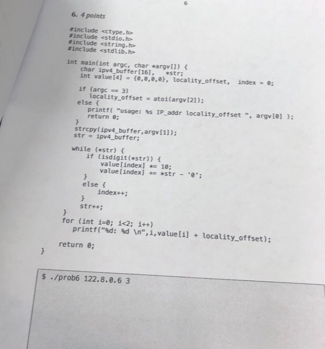 Solved Trace the following C program. Use the values: | Chegg.com