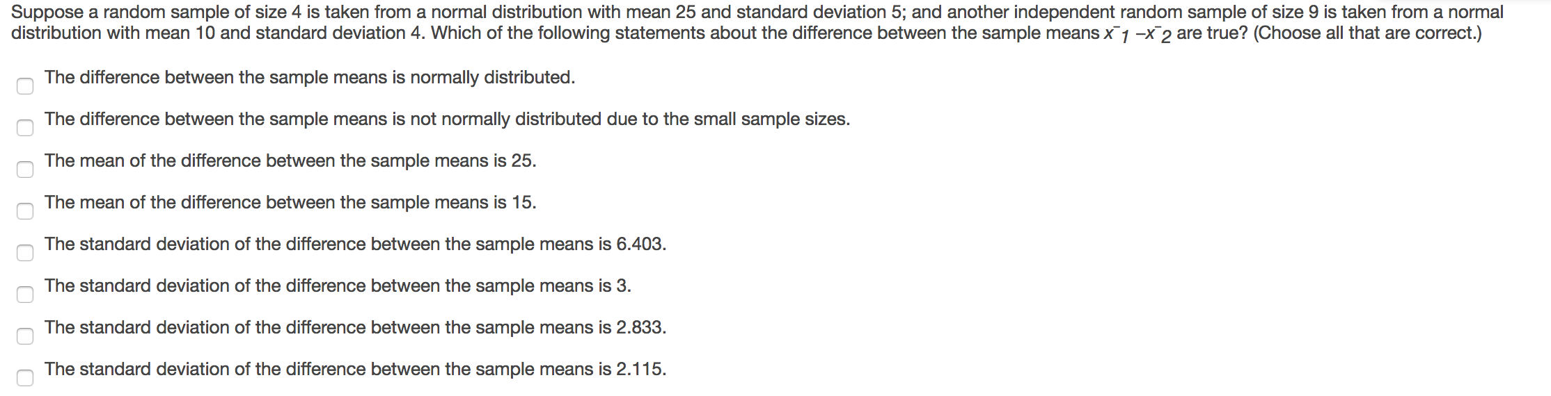 Solved Suppose a random sample of size 4 is taken from a | Chegg.com