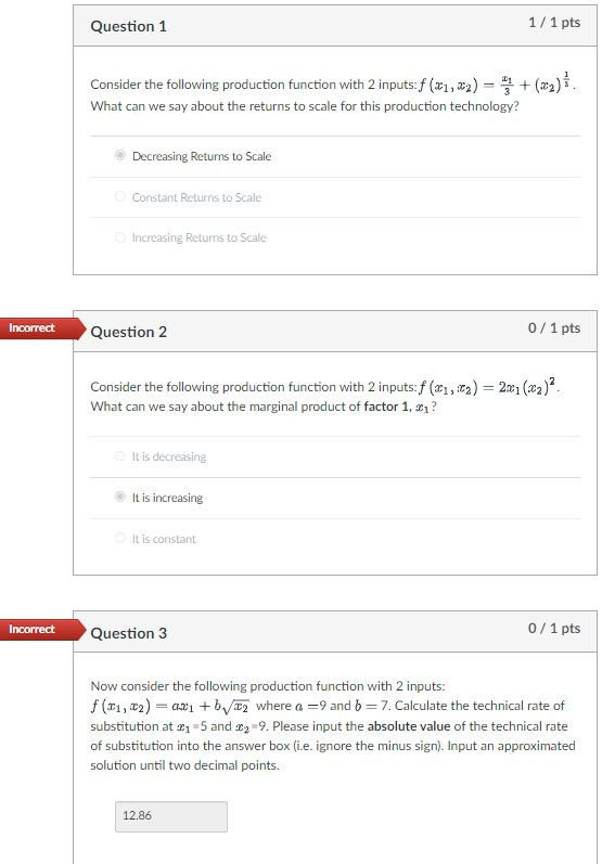 Solved Consider the following production function with 2 | Chegg.com