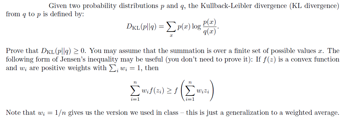 Given two probability distributions p and q, the | Chegg.com