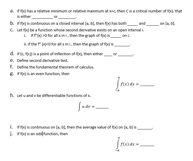 Solved Or A Iff X Has A Relative Minimum Or Relative Ma Chegg Com