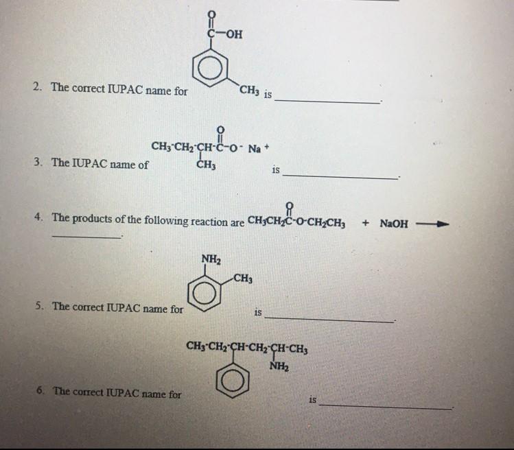 Solved -OH 2. The correct IUPAC name for CH3 is CH3 -CH2CH-C | Chegg.com