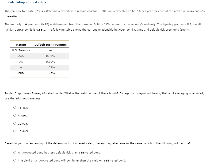 Solved 3. Calculating Interest Rates The Real Risk-free Rate | Chegg.com