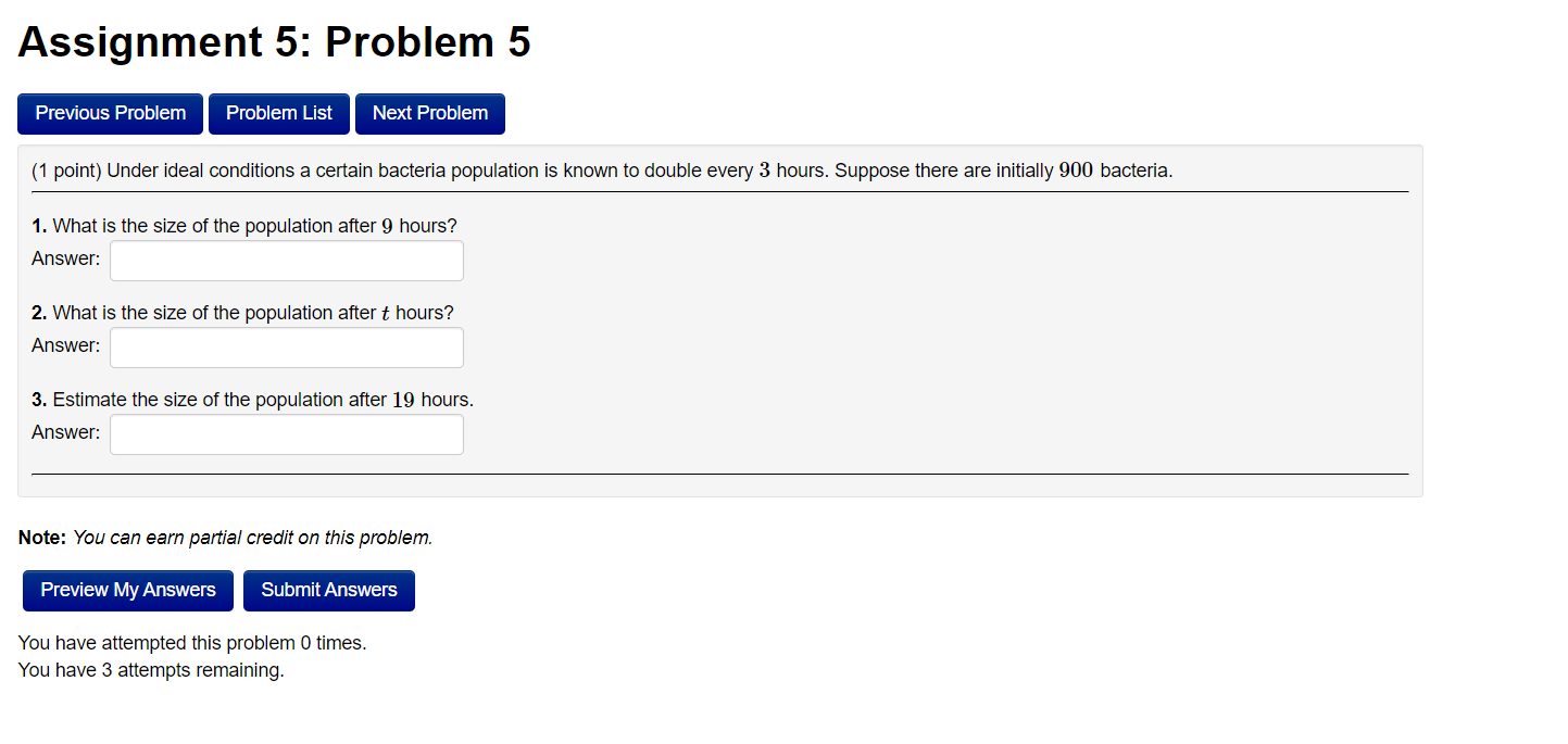 Solved Assignment 5: Problem 5 Previous Problem Problem List | Chegg.com