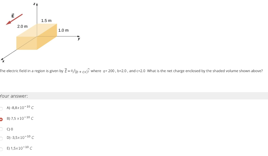 The Electric Field In A Region Is Given By Where Chegg Com