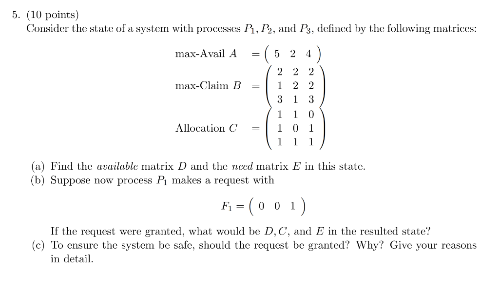 Solved 5. (10 points) Consider the state of a system with | Chegg.com
