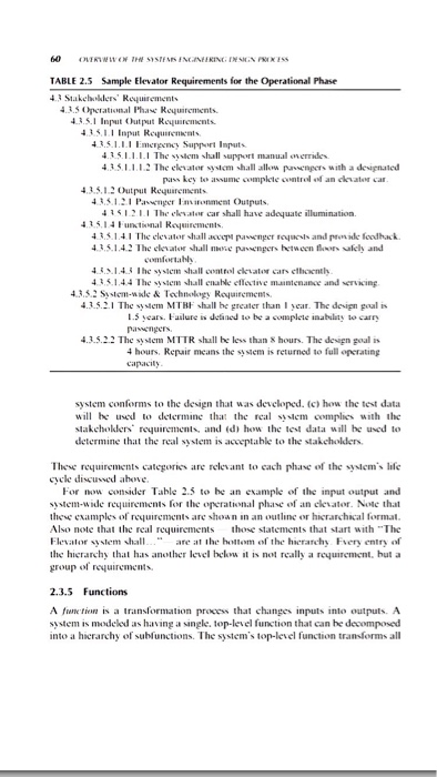 ENGINEERING DESIGN REQUIREMENTS TABLE visual data 5