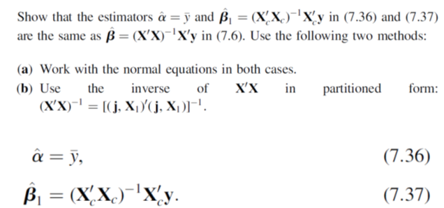 Show That The Estimators A Y And Ss Xx X Y In Chegg Com