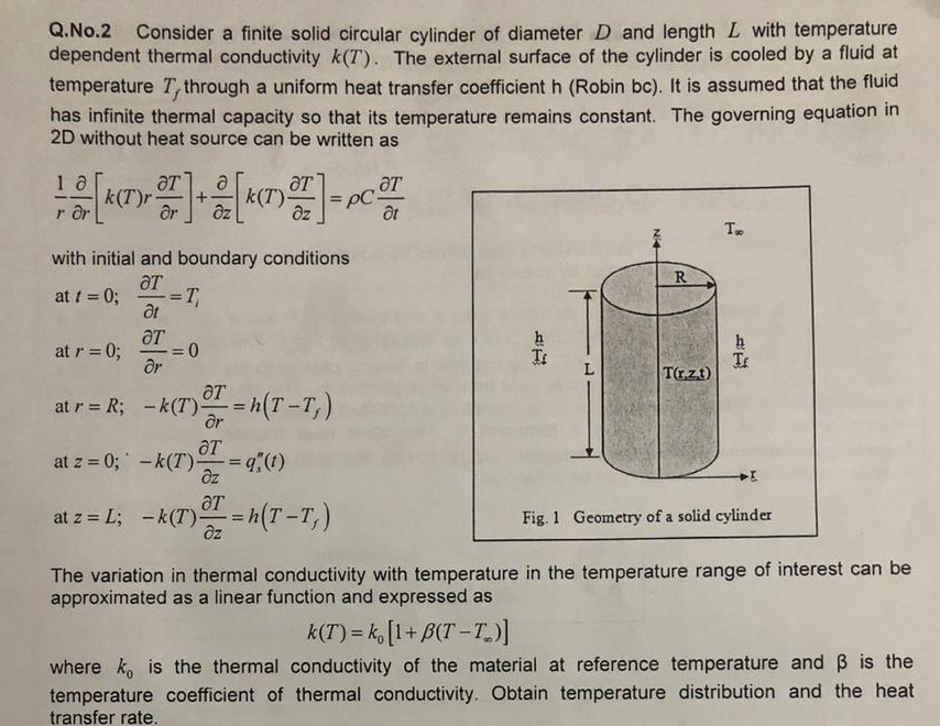 Solved Q No 2 Consider A Finite Solid Circular Cylinder O Chegg Com