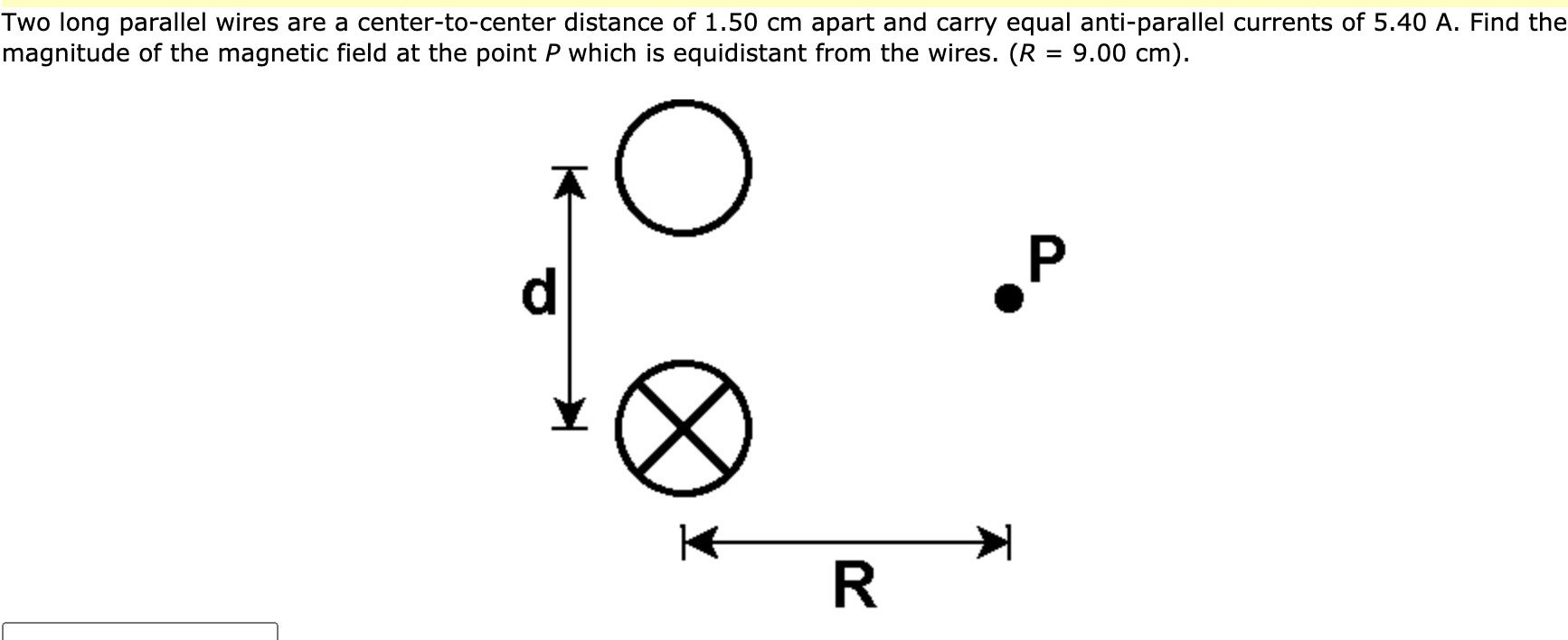 Solved Two long parallel wires are a center-to-center | Chegg.com