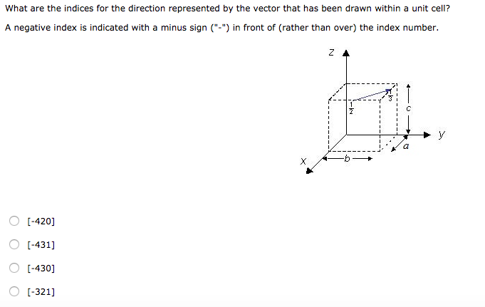 Solved What are the indices for the direction represented by | Chegg.com