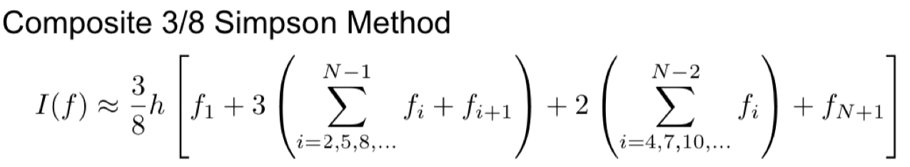 Solved Composite 3/8 Simpson Method | Chegg.com