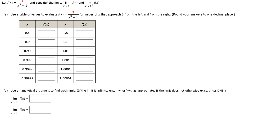 Solved Let F X X3−12 And Consider The Limits Limx→1−f X