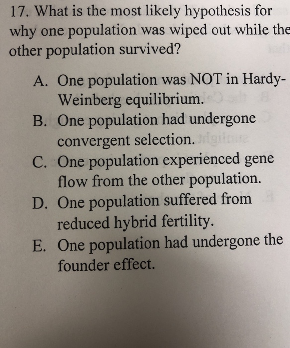 develop a hypothesis to explain these population changes