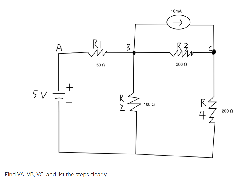 Solved Find VA, VB, VC, and list the steps clearly.