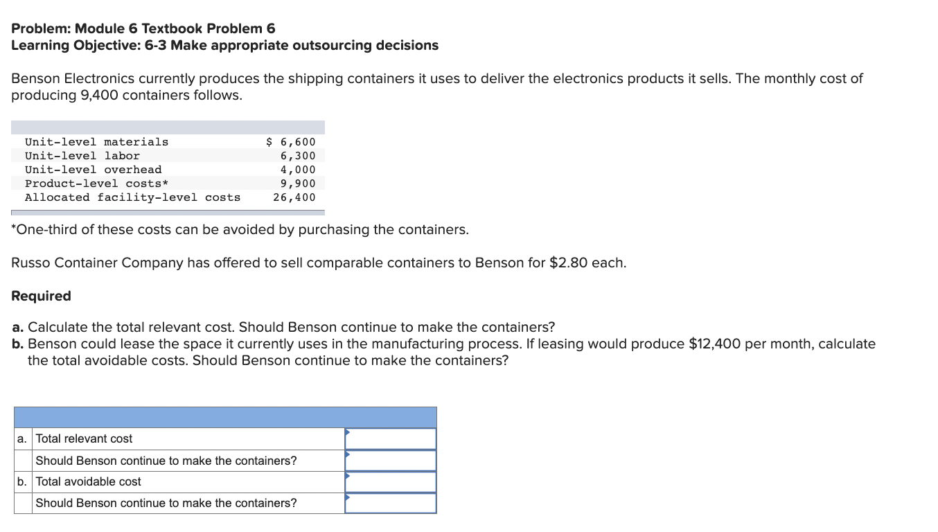 Solved Problem: Module 6 ﻿Textbook Problem 6Learning | Chegg.com