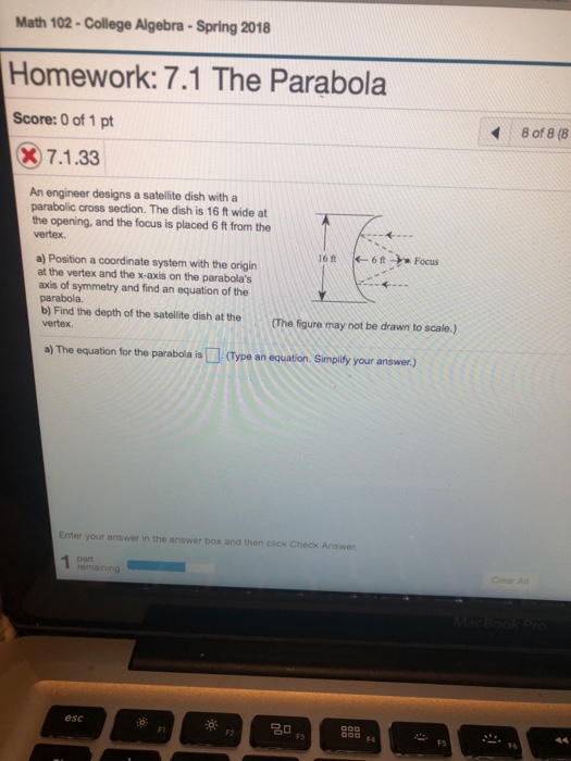 Solved Math 102-College Algebra-Spring 2018 Homework: 7.1 | Chegg.com