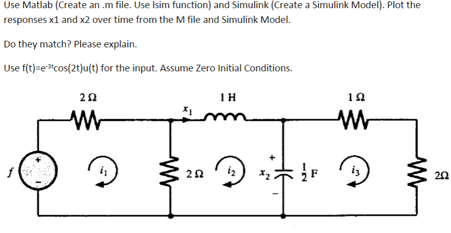 Solved Use Matlab (Create an .m file. Use lsim function) and | Chegg.com