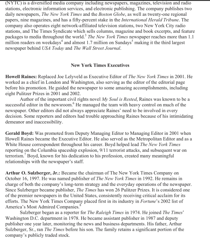 Solved The New York Times and Jayson Blair (A) "All the News | Chegg.com