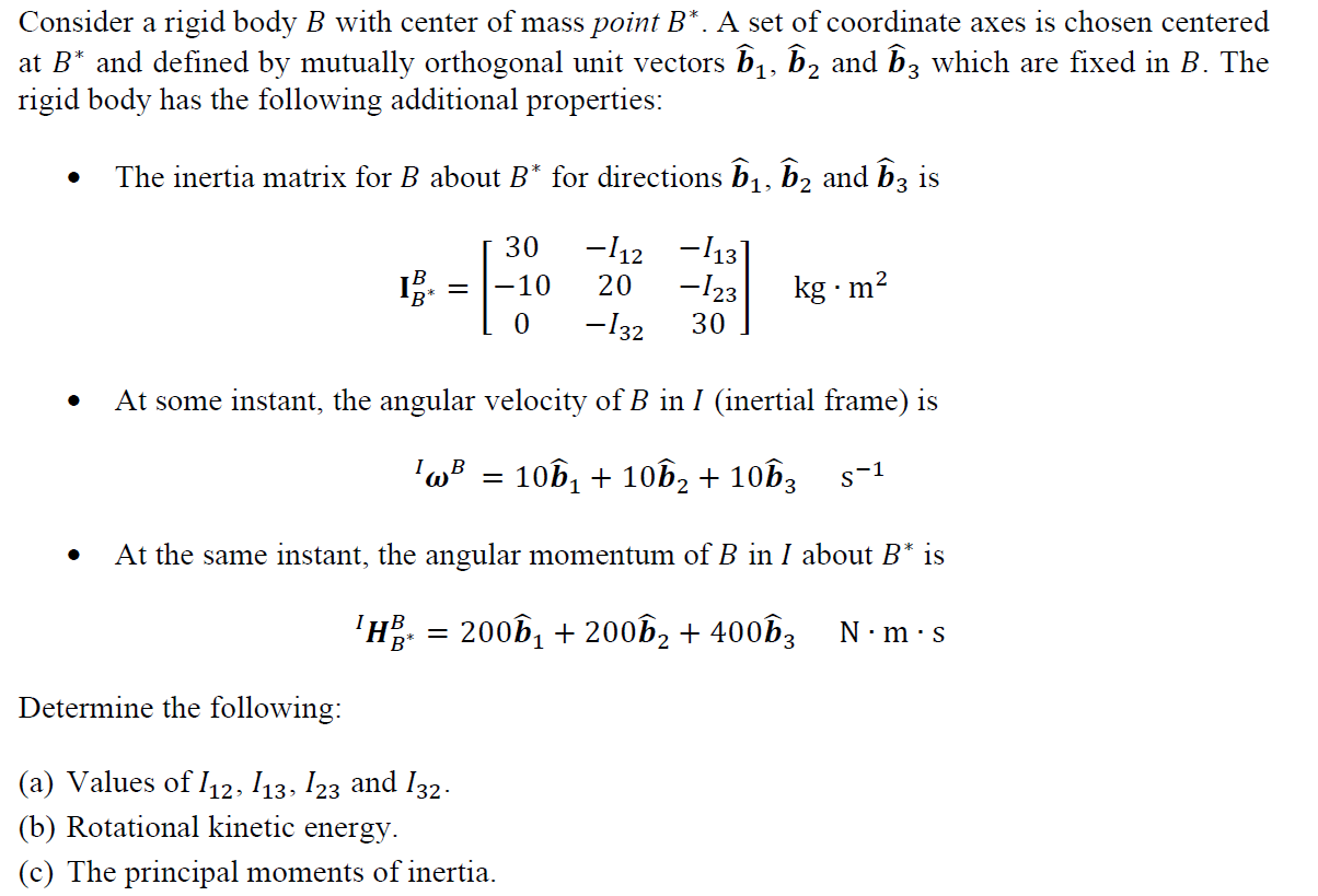 Consider a rigid body B with center of mass point B*. | Chegg.com