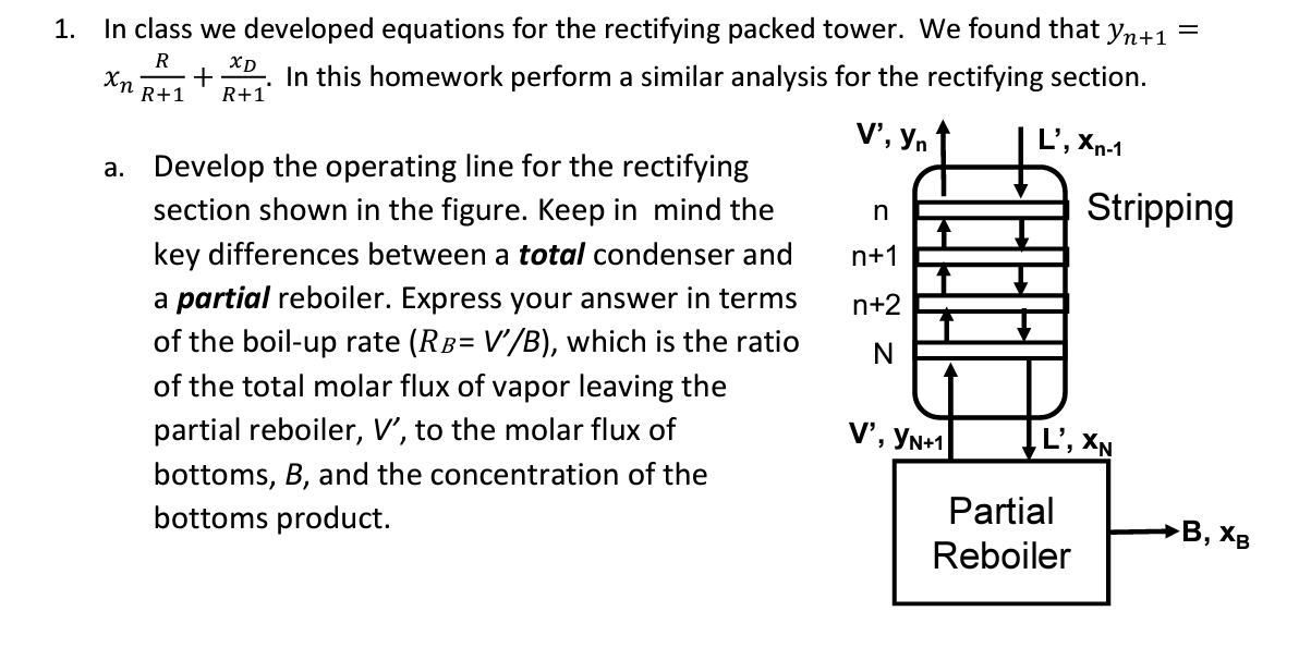 Solved In class we developed equations for the rectifying