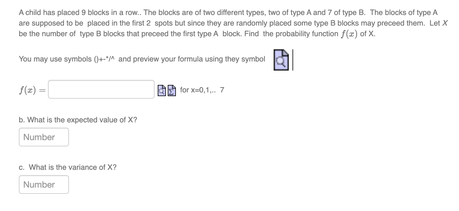 Solved A child has placed 9 blocks in a row.. The blocks are | Chegg.com