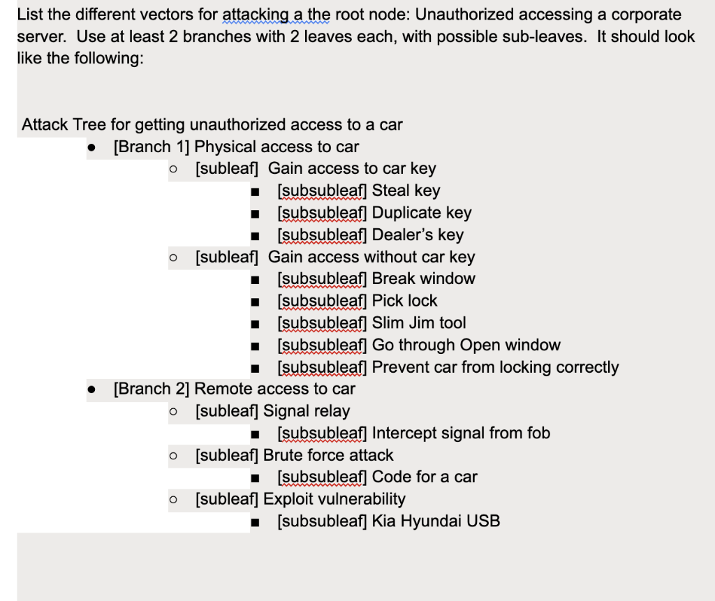 Solved List the different vectors for attacking a the root | Chegg.com