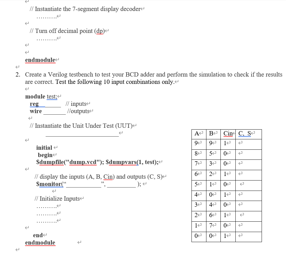 Solved Binary Coded Decimal (BCD) Adder Name: Digital | Chegg.com