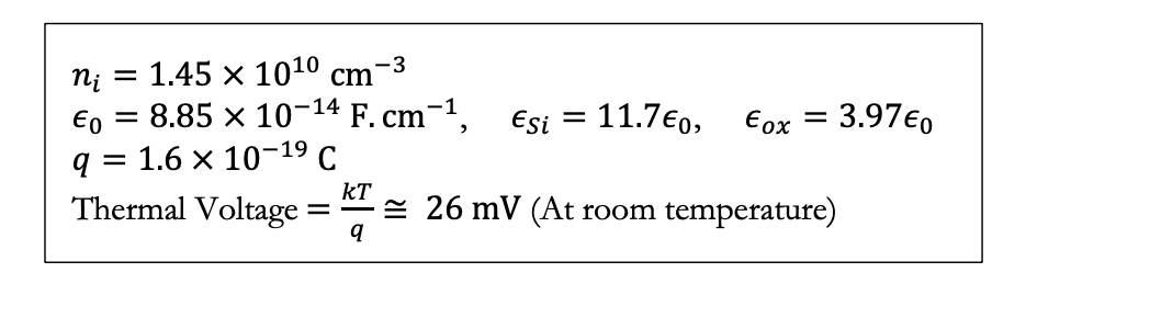 Solved The Pmos Transistor In The Below Circuit Has V To Chegg Com