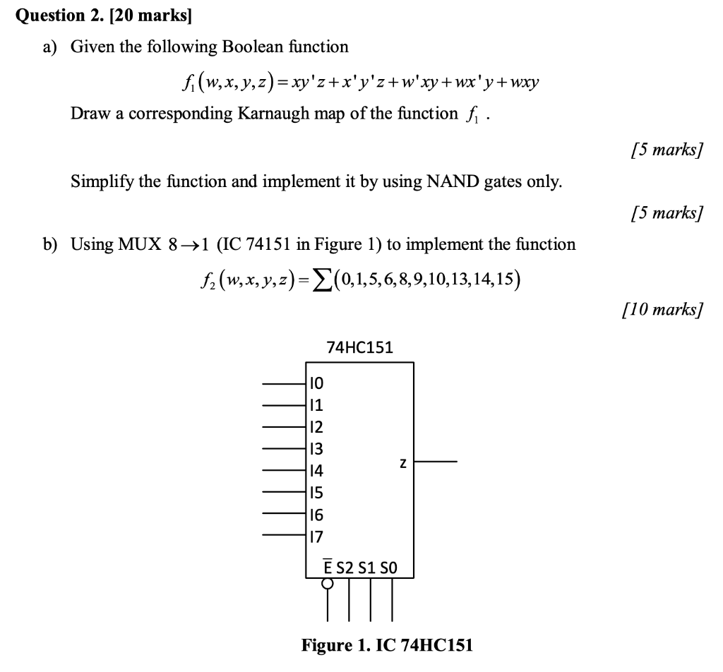 Solved Question 2. [20 marks] a) Given the following Boolean