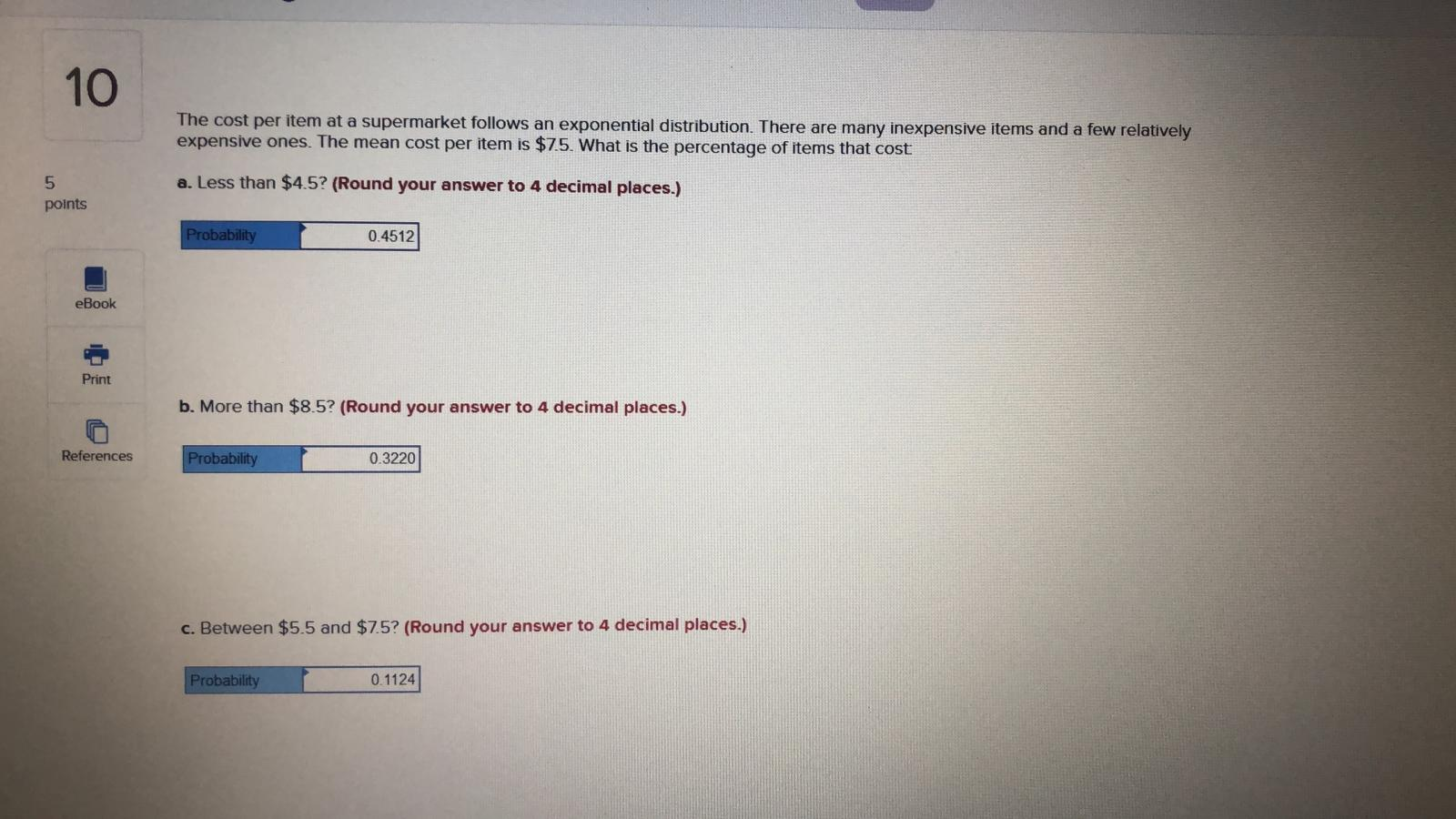 Solved The cost per item at a supermarket follows an