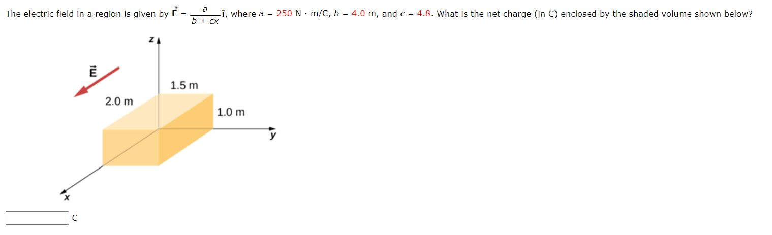Solved The electric field in a region is given by Ě = -î, | Chegg.com