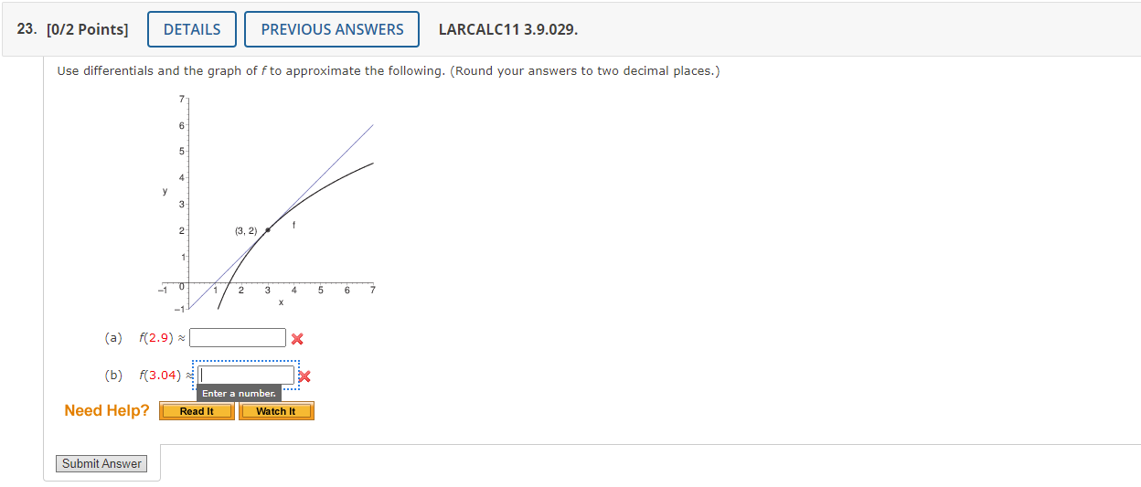 Solved 23. [0/2 Points] DETAILS PREVIOUS ANSWERS LARCALC11 | Chegg.com