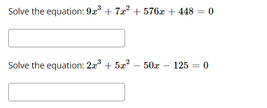975x35 Math Solved Solve the equation: 9x3+7x2+576x+448=0Solve the | Chegg.com