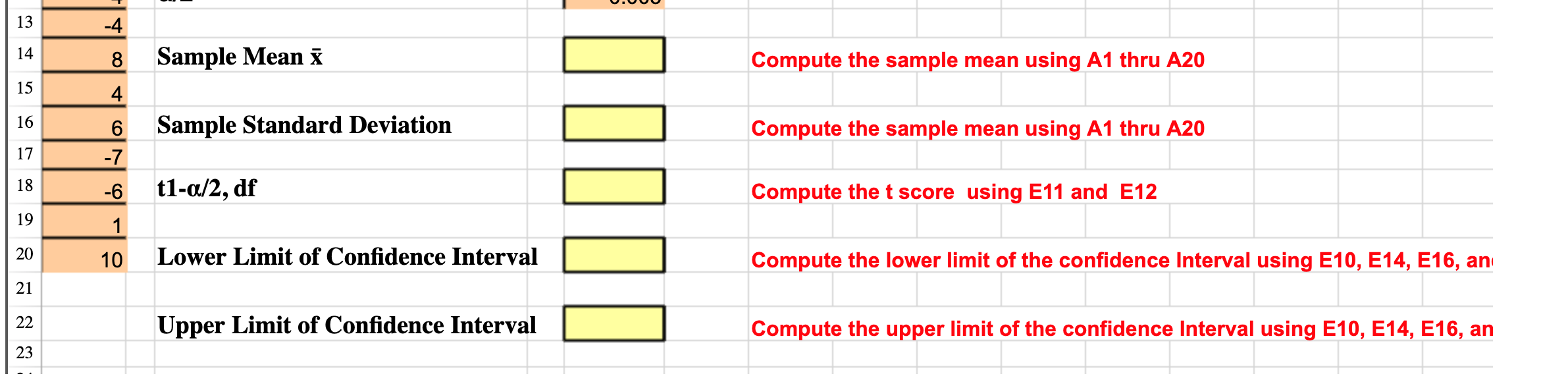 Solved Given the accompanying sample data, use Excel's | Chegg.com