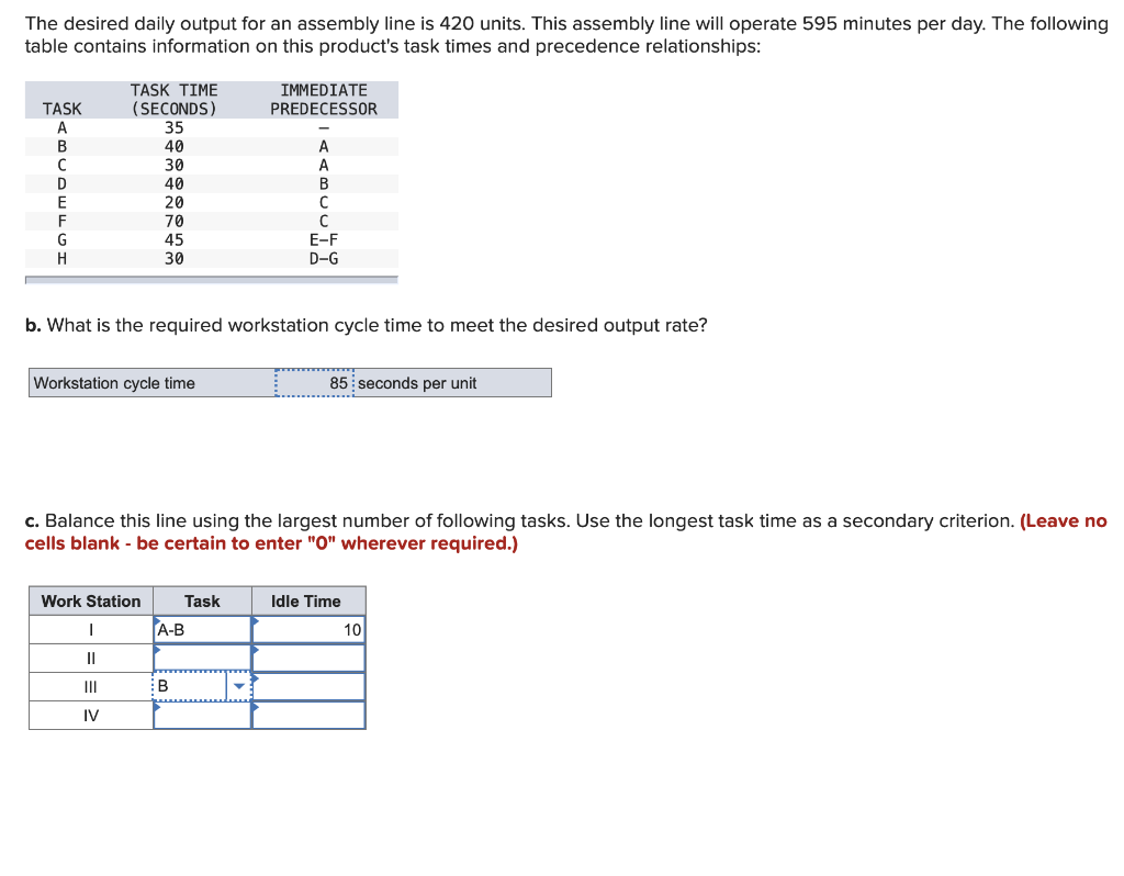 Solved b. What is the required workstation cycle time to | Chegg.com