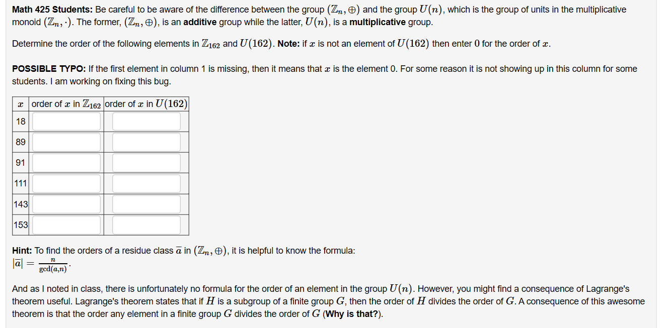 Solved (5 points) The following is the group table of a | Chegg.com