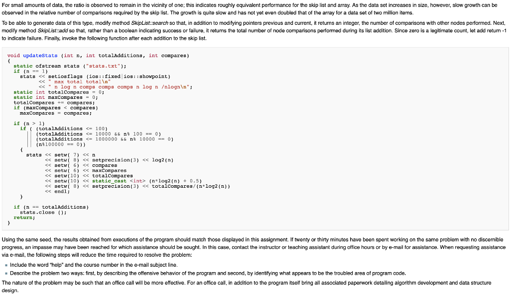 Solved here is start code skiplistnode.h and .cpp need | Chegg.com