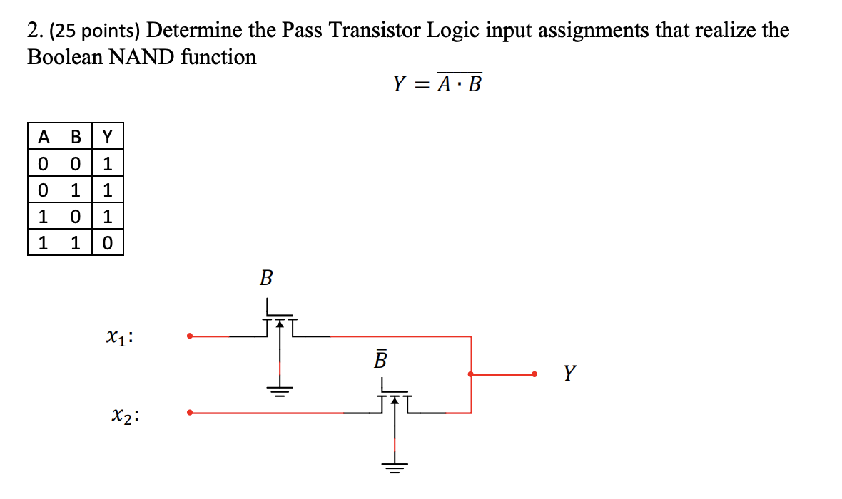 Solved 2. (25 Points) Determine The Pass Transistor Logic | Chegg.com