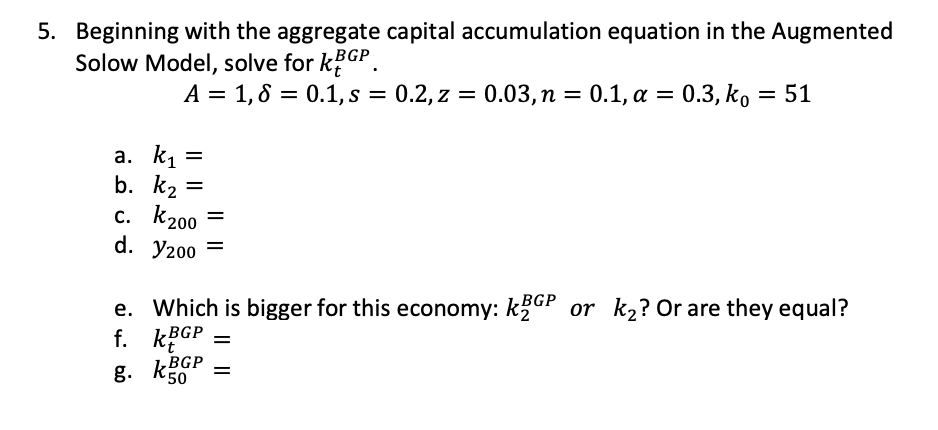 solved in the classical model, a decrease in aggregate... Solved 5. Beginning with the aggregate capital accumulation | Chegg.com