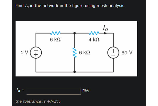 Solved Find 1, in the network in the figure using mesh | Chegg.com