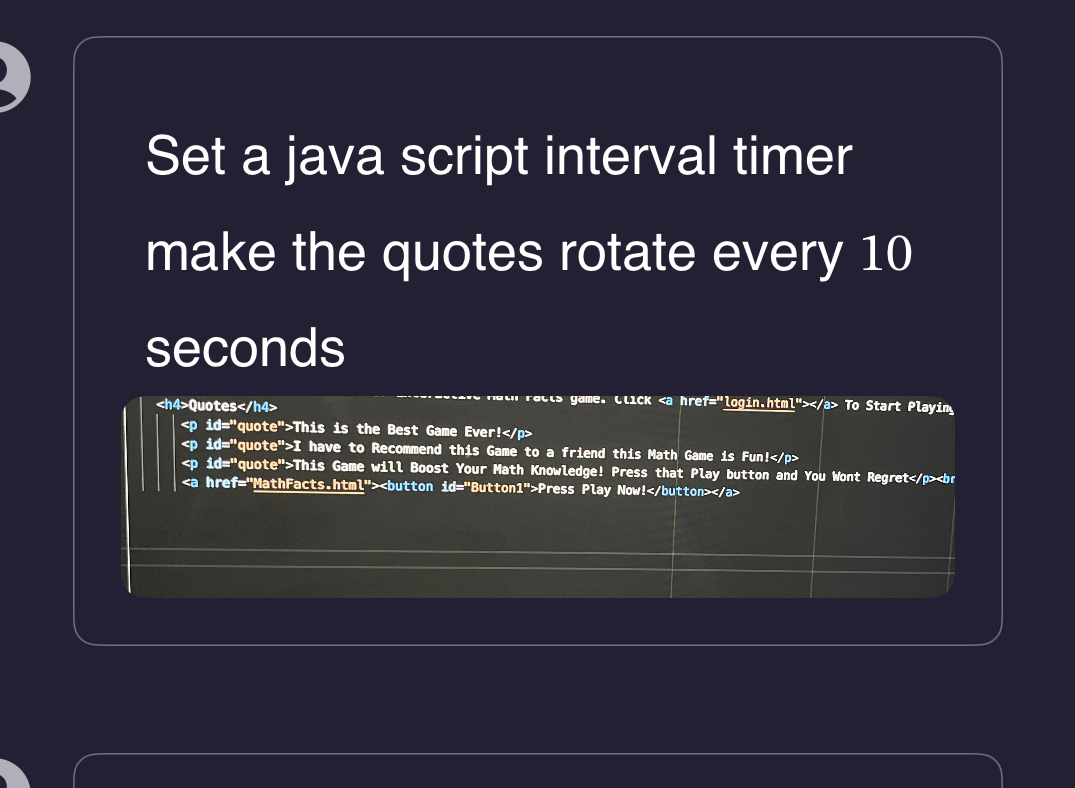 Set a java script interval timermake the quotes
