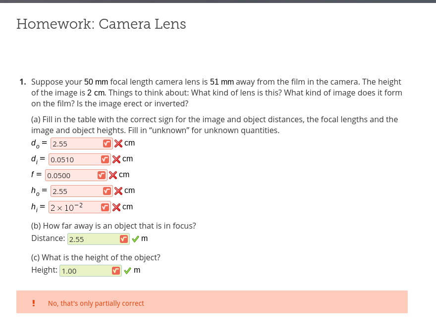 camera homework answers