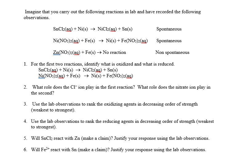 Imagine that you carry out the following reactions in | Chegg.com