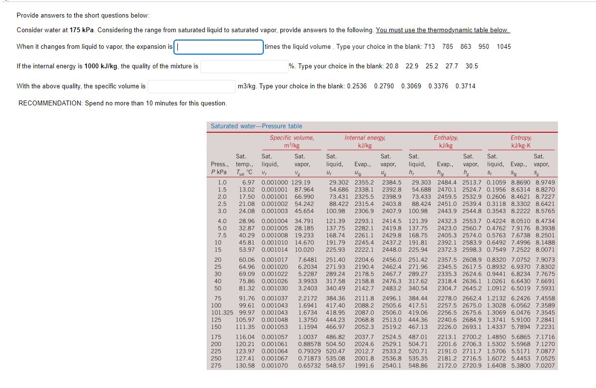 Solved Introduction to Thermal Systems Engineering