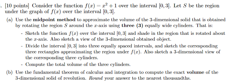Solved · [10 points] Consider the function f(x) = x2 +1 over | Chegg.com